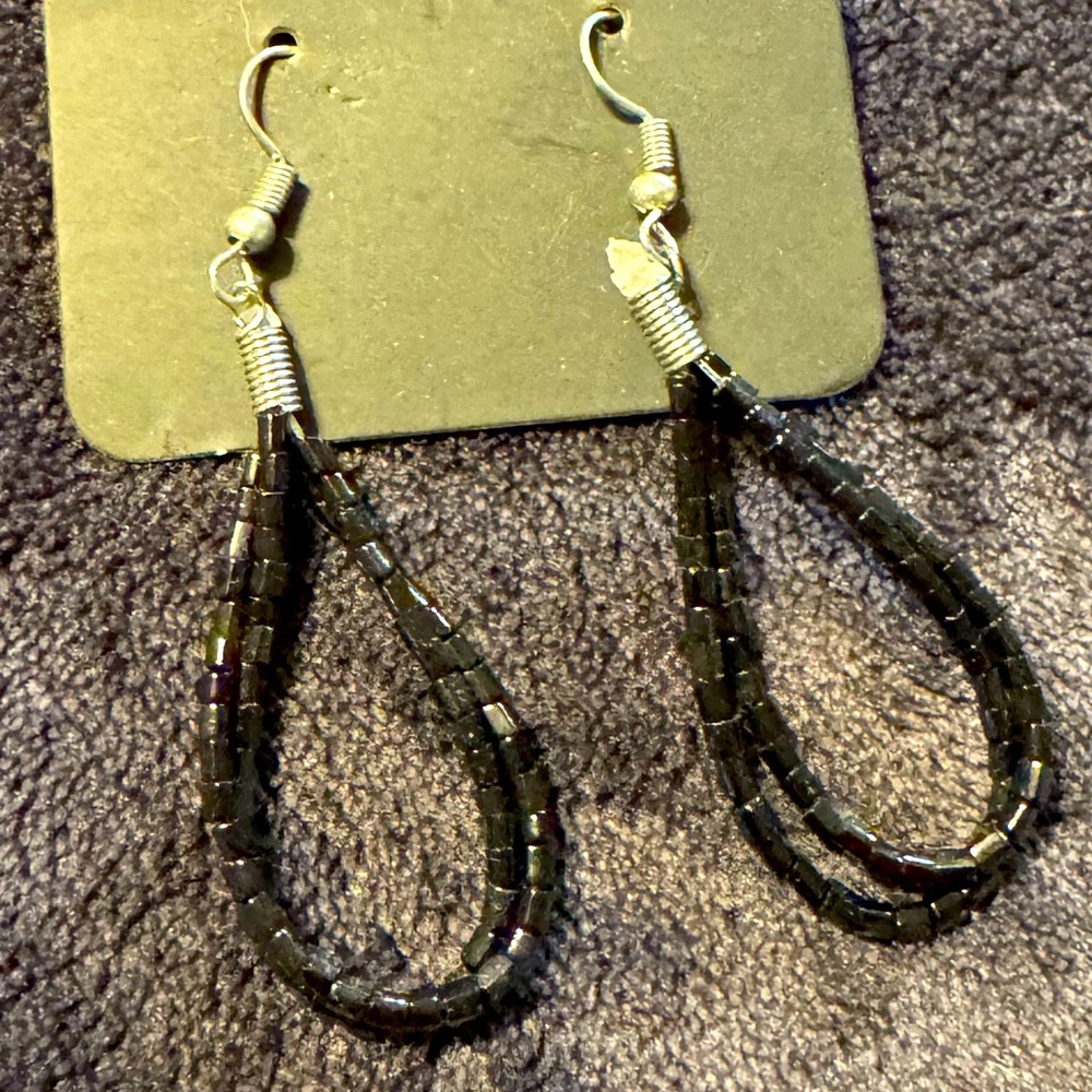 Elegant Black Beaded Earrings